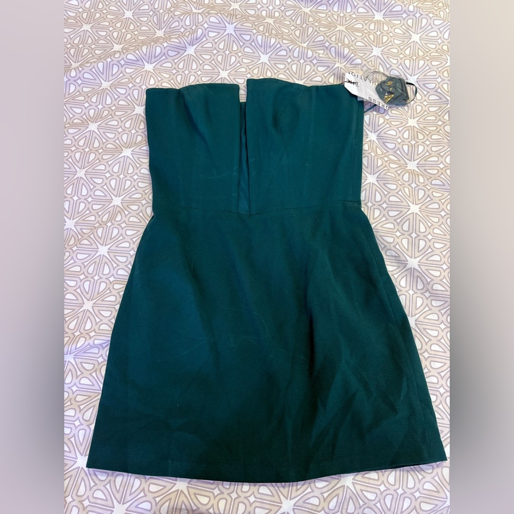 Dress the Population Strapless Teal Dress